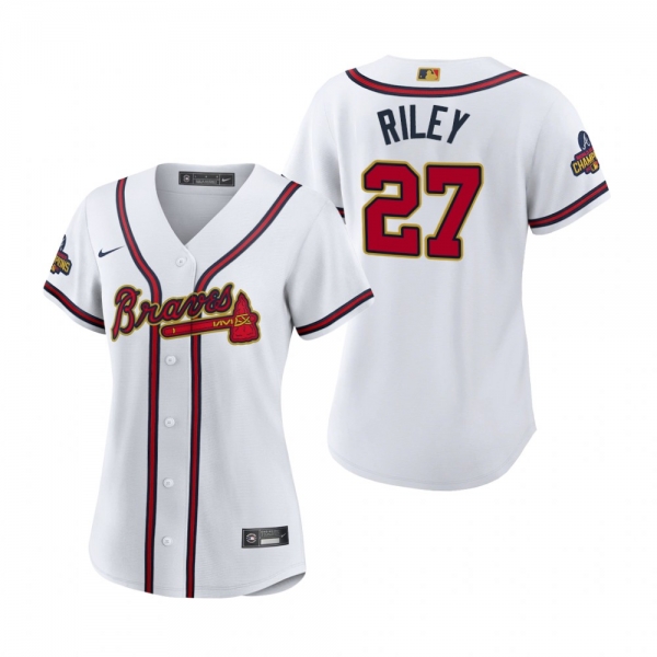 Women's Austin Riley Atlanta Braves White 2022 Gold Program Replica Jersey