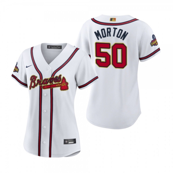 Women's Charlie Morton Atlanta Braves White 2022 Gold Program Replica Jersey