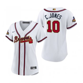 Women's Chipper Jones Atlanta Braves White 2022 Gold Program Replica Jersey