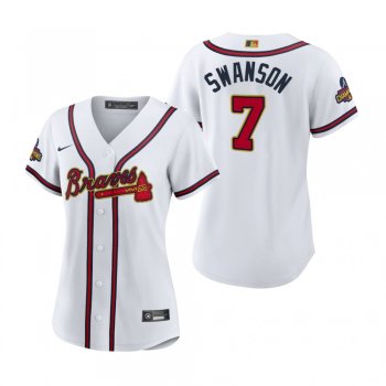 Women's Dansby Swanson Atlanta Braves White 2022 Gold Program Replica Jersey