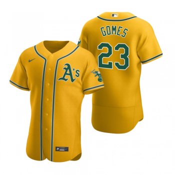 Men's Oakland Athletics Yan Gomes Nike Gold Authentic Home Jersey