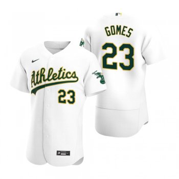 Men's Oakland Athletics Yan Gomes Nike White Authentic Home Jersey