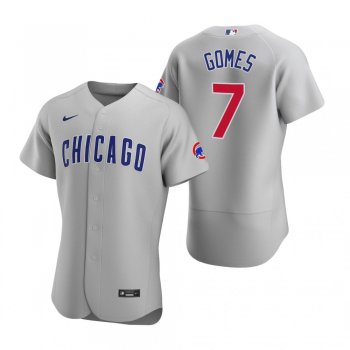 Men's Chicago Cubs Yan Gomes Gray Authentic Road Jersey