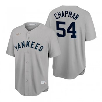 New York Yankees Aroldis Chapman Gray Cooperstown Throwback Jersey