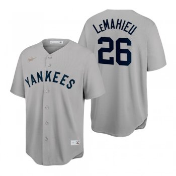 New York Yankees D.J. LeMahieu Gray Cooperstown Throwback Jersey