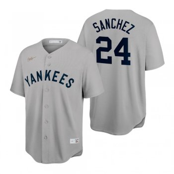 New York Yankees Gary Sanchez Gray Cooperstown Throwback Jersey