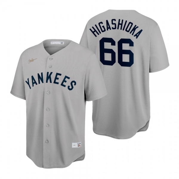 New York Yankees Kyle Higashioka Gray Cooperstown Throwback Jersey