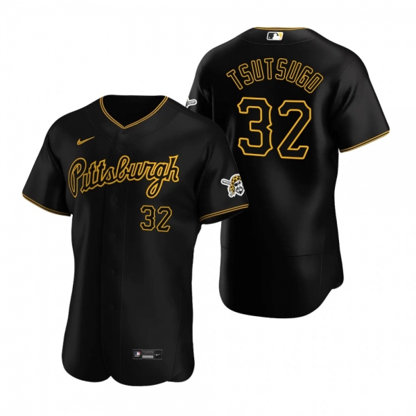 Men's Pittsburgh Pirates Yoshi Tsutsugo Black Authentic Alternate Jersey