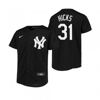 Youth New York Yankees Aaron Hicks Nike Black Replica Jersey