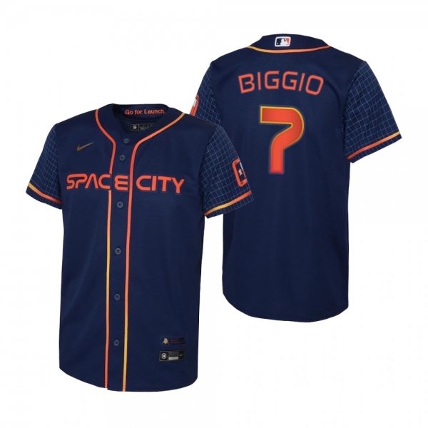 Youth Houston Astros Craig Biggio Nike Navy 2022 City Connect Replica Jersey