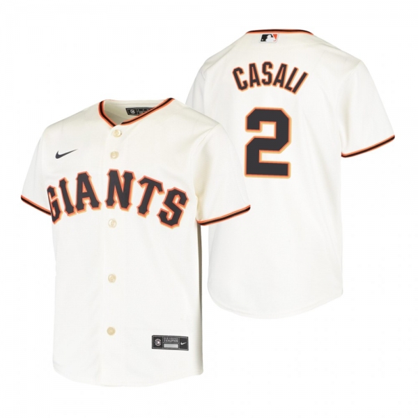 Youth San Francisco Giants Curt Casali Nike Cream Replica Home Jersey