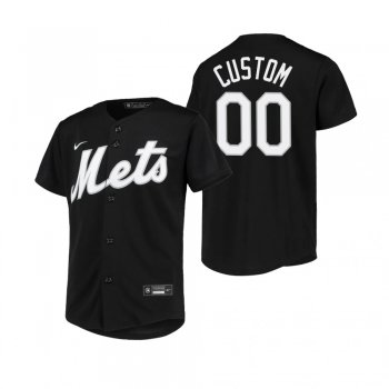 Youth New York Mets Custom Nike Black Replica Jersey