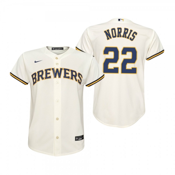 Youth Milwaukee Brewers Daniel Norris Nike Cream Replica Home Jersey