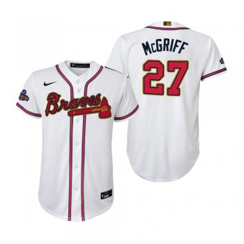 Youth Fred McGriff Atlanta Braves White 2022 Gold Program Replica Jersey