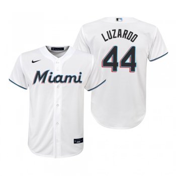 Youth Miami Marlins Jesus Luzardo Nike White Replica Home Jersey