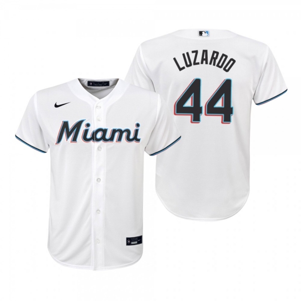 Youth Miami Marlins Jesus Luzardo Nike White Replica Home Jersey