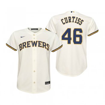 Youth Milwaukee Brewers John Curtiss Nike Cream Replica Home Jersey