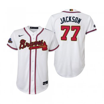 Youth Luke Jackson Atlanta Braves White 2022 Gold Program Replica Jersey