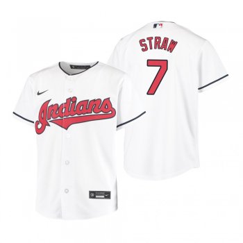 Youth Cleveland Indians Myles Straw Nike White Replica Home Jersey