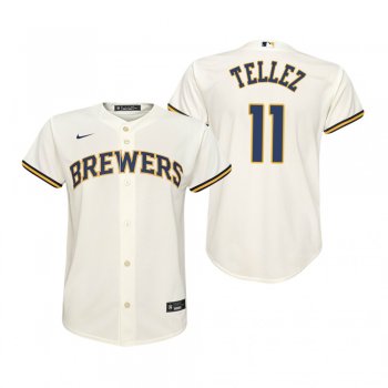 Youth Milwaukee Brewers Rowdy Tellez Nike Cream Replica Home Jersey