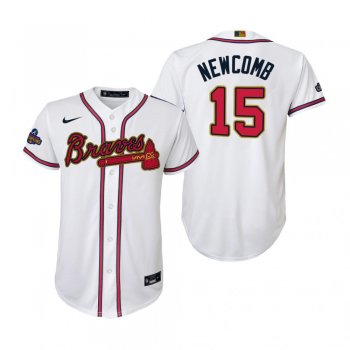 Youth Sean Newcomb Atlanta Braves White 2022 Gold Program Replica Jersey