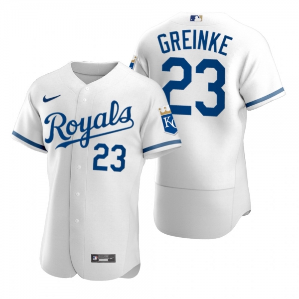 Men's Kansas City Royals Zack Greinke White Authentic Jersey