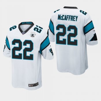 Men's Carolina Panthers #22 Christian McCaffrey 25th Season Game Jersey - White