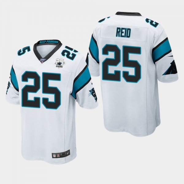 Men's Carolina Panthers #25 Eric Reid 25th Season Game Jersey - White