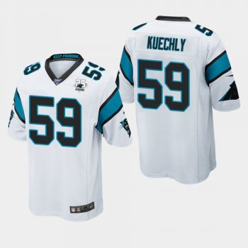 Men's Carolina Panthers #59 Luke Kuechly 25th Season Game Jersey - White