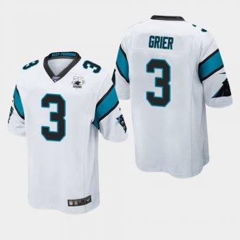 Men's Carolina Panthers #3 Will Grier 25th Season Game Jersey - White