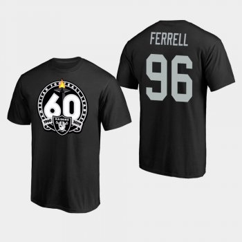 Men's Oakland Raiders #96 Clelin Ferrell 60th Anniversary Primary Logo T-Shirt - Black