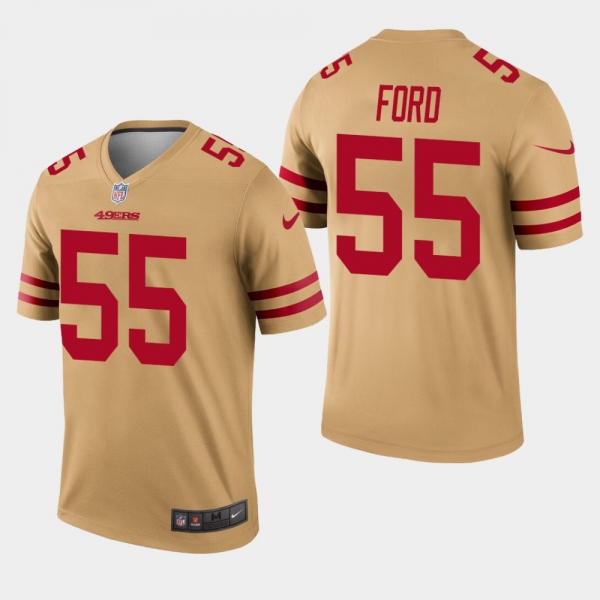 Men's San Francisco 49ers #55 Dee Ford Inverted Legend Jersey - Gold