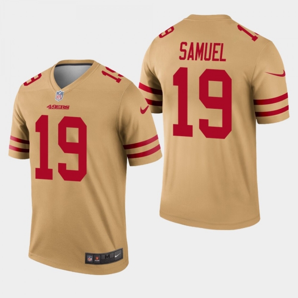 Men's San Francisco 49ers #19 Deebo Samuel Inverted Legend Jersey - Gold