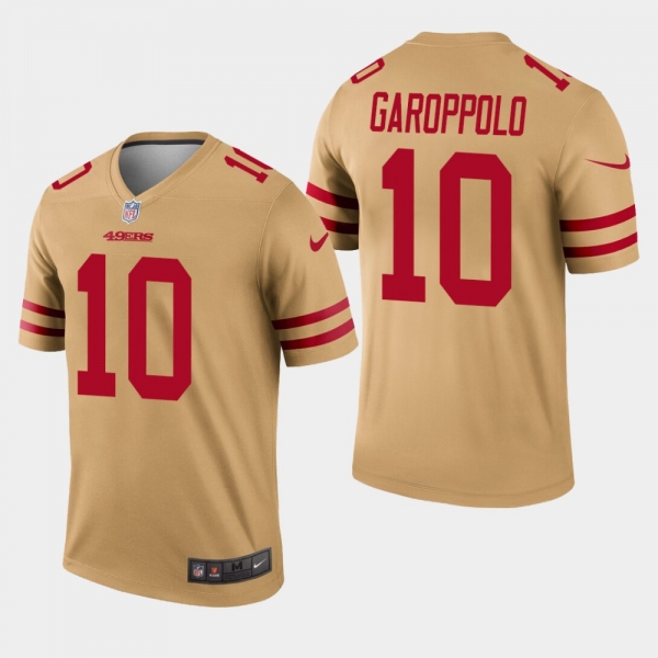 Men's San Francisco 49ers #10 Jimmy Garoppolo Inverted Legend Jersey - Gold