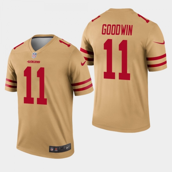 Men's San Francisco 49ers #11 Marquise Goodwin Inverted Legend Jersey - Gold