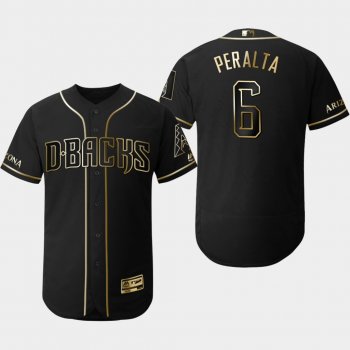 Men's Arizona Diamondbacks Black David Peralta Flex Base Jersey