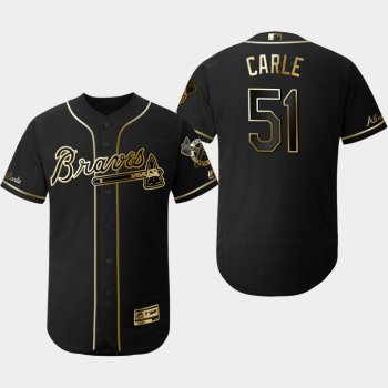 Men's Atlanta Braves Black Shane Carle Flex Base Jersey