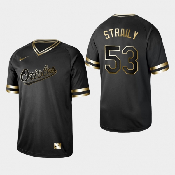 Men's Baltimore Orioles Black Dan Straily V-Neck Jersey