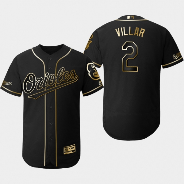 Men's Baltimore Orioles Black Jonathan Villar Flex Base Jersey