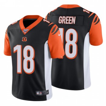 Men's Cincinnati Bengals #18 A.J. Green Black 100th Season Vapor Limited Jersey