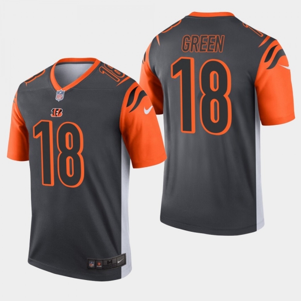 Men's Cincinnati Bengals #18 A.J. Green Inverted Legend Jersey - Silver