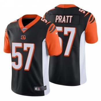 Men's Cincinnati Bengals #57 Germaine Pratt Black 100th Season Vapor Limited Jersey