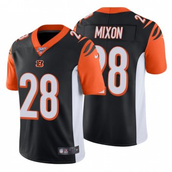 Men's Cincinnati Bengals #28 Joe Mixon Black 100th Season Vapor Limited Jersey