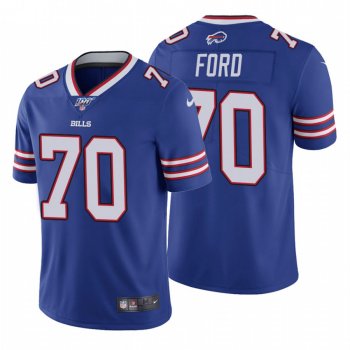 Men's Buffalo Bills #70 Cody Ford Royal 100th Season Vapor Limited Jersey