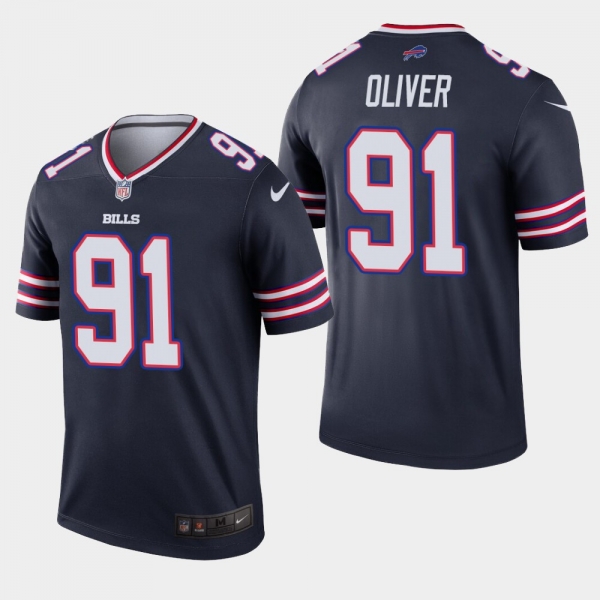 Men's Buffalo Bills #91 Ed Oliver Inverted Legend Jersey - Navy