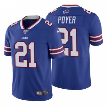 Men's Buffalo Bills #21 Jordan Poyer Royal 100th Season Vapor Limited Jersey