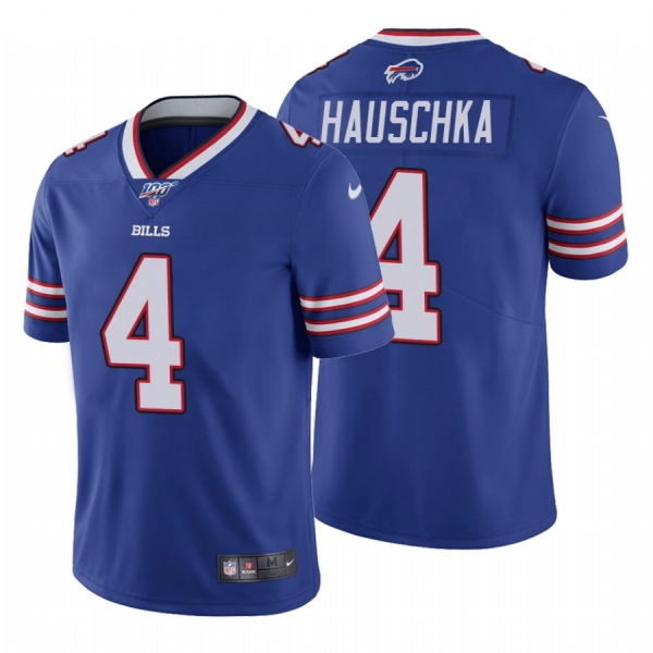 Men's Buffalo Bills #4 Steven Hauschka Royal 100th Season Vapor Limited Jersey