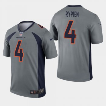 Men's Denver Broncos #4 Brett Rypien Inverted Legend Jersey - Gray