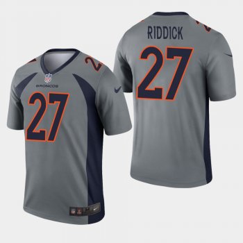 Men's Denver Broncos #27 Theo Riddick Inverted Legend Jersey - Gray