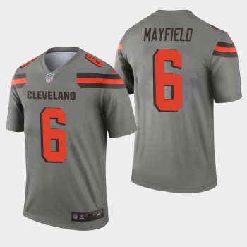 Men's Cleveland Browns #6 Baker Mayfield Inverted Legend Jersey - Gray